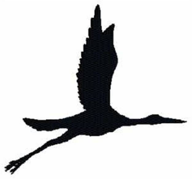 Picture of Crane Silhouette Machine Embroidery Design