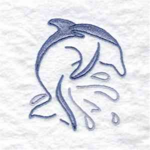 Picture of Dolphin Outline Machine Embroidery Design