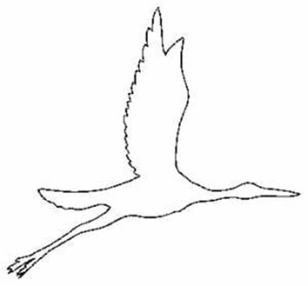 Picture of Crane Outline Machine Embroidery Design