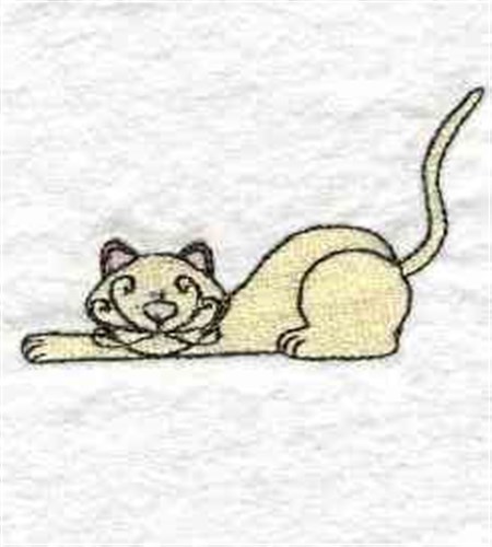 Curly Whiskers Cat Machine Embroidery Design