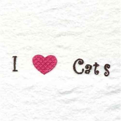 I Love Cats Machine Embroidery Design