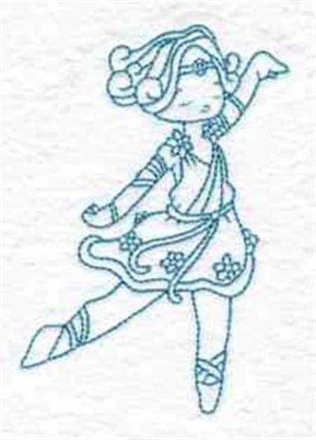 Picture of Dancing Bluework Girl Machine Embroidery Design