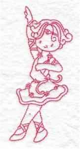 Picture of Redwork Dancing Girl Machine Embroidery Design