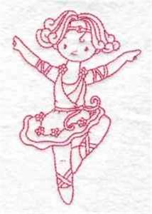 Picture of Redwork Dancer Machine Embroidery Design