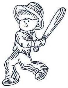 Picture of Baseball Batter Machine Embroidery Design