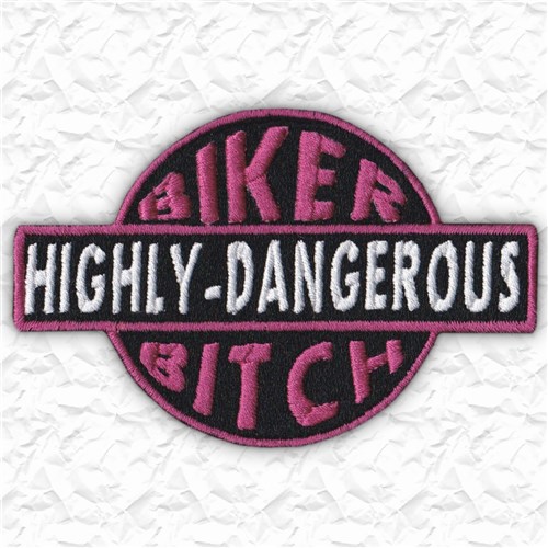 Biker Bitch Highly Dangerous Machine Embroidery Design