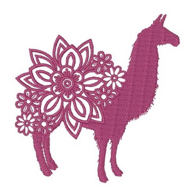 Picture of Floral Farm Llama Machine Embroidery Design