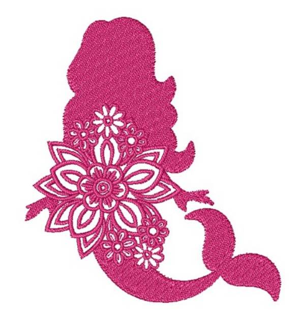 Picture of Floral Mermaid Machine Embroidery Design