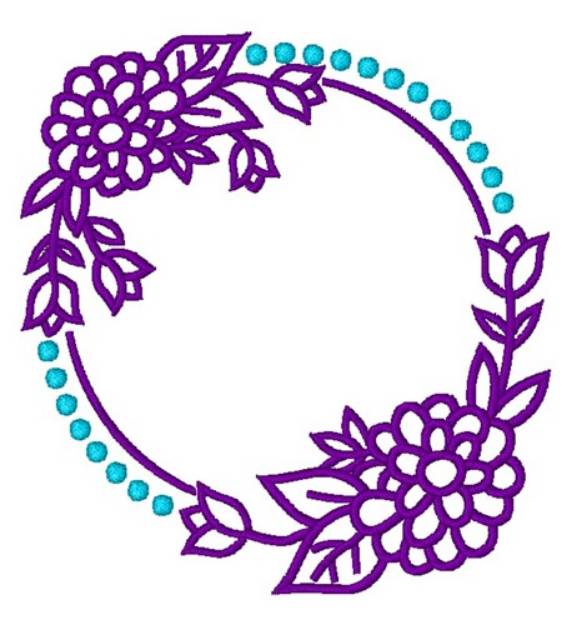 Picture of Decorative Floral Circle Machine Embroidery Design