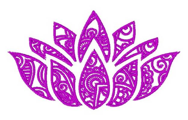 Picture of Lotus Floral Outline Machine Embroidery Design