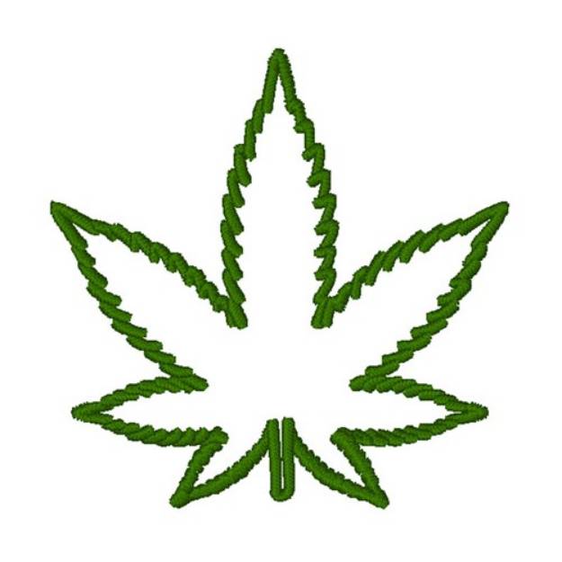 Picture of Marijuana Leaf Outline Machine Embroidery Design