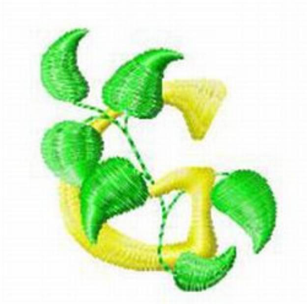 Picture of Vine Letter G Machine Embroidery Design