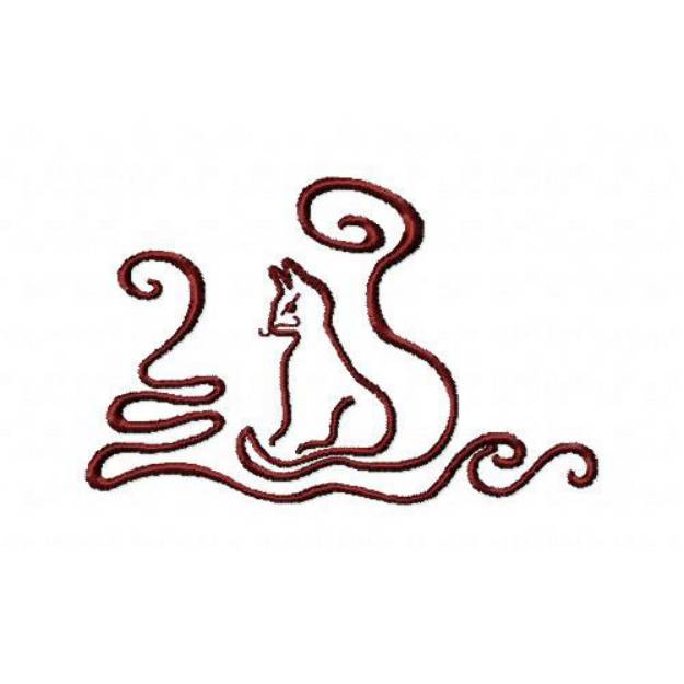 Picture of Cat & Swirls Machine Embroidery Design