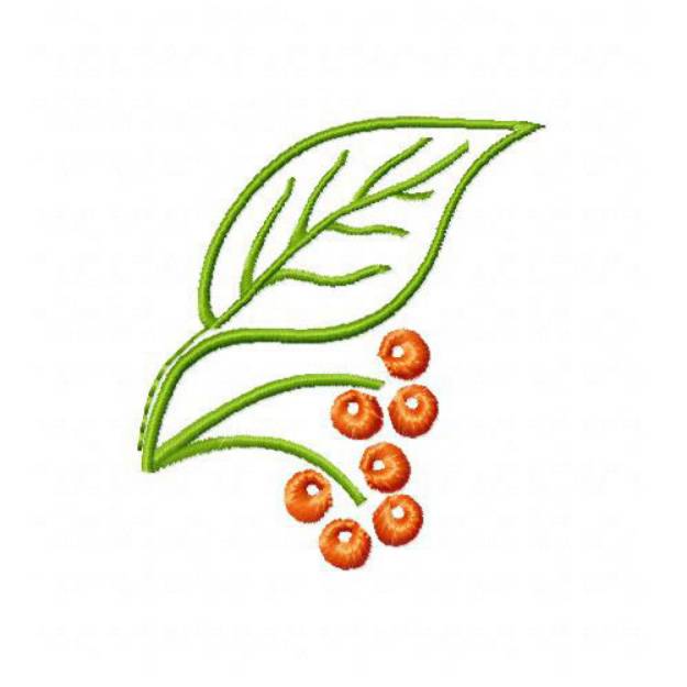 Picture of Leaf & Berries Machine Embroidery Design