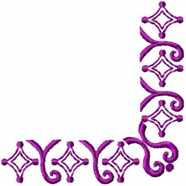 Picture of Diamond & Spiral Corner Machine Embroidery Design