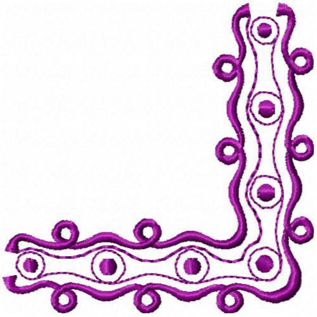 Picture of Dots & Swirls Corner Machine Embroidery Design
