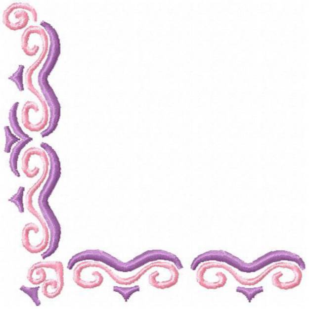 Picture of 2 Color Scrollwork Corner 4 Machine Embroidery Design