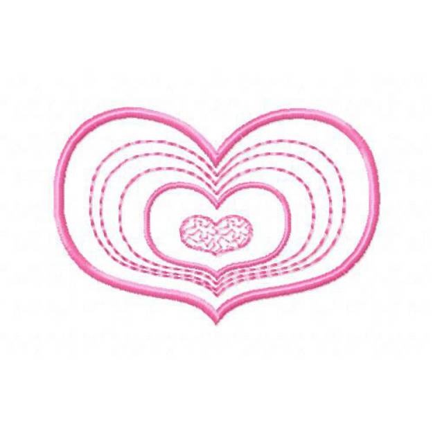 Picture of Concentric Hearts Machine Embroidery Design