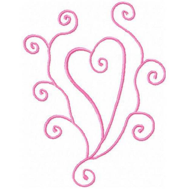 Picture of Scrollwork Heart Machine Embroidery Design