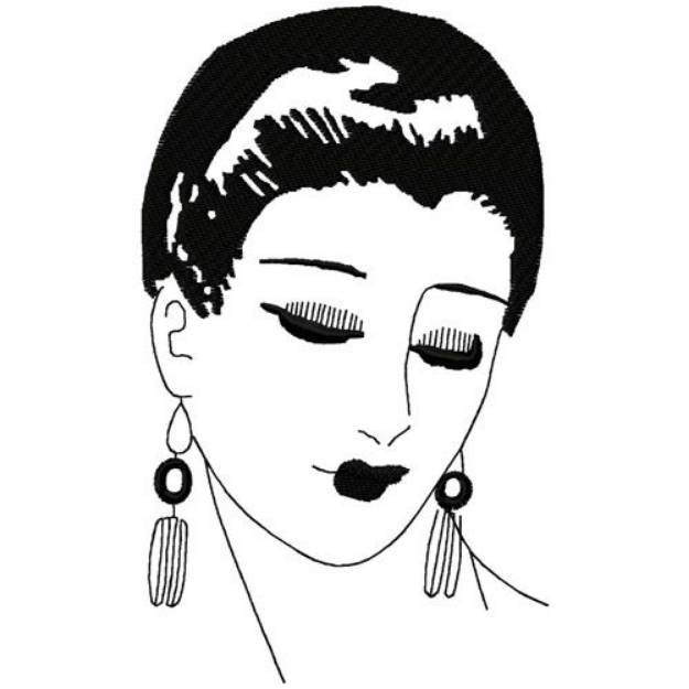 Picture of Art Deco Formal Hairstyle Machine Embroidery Design