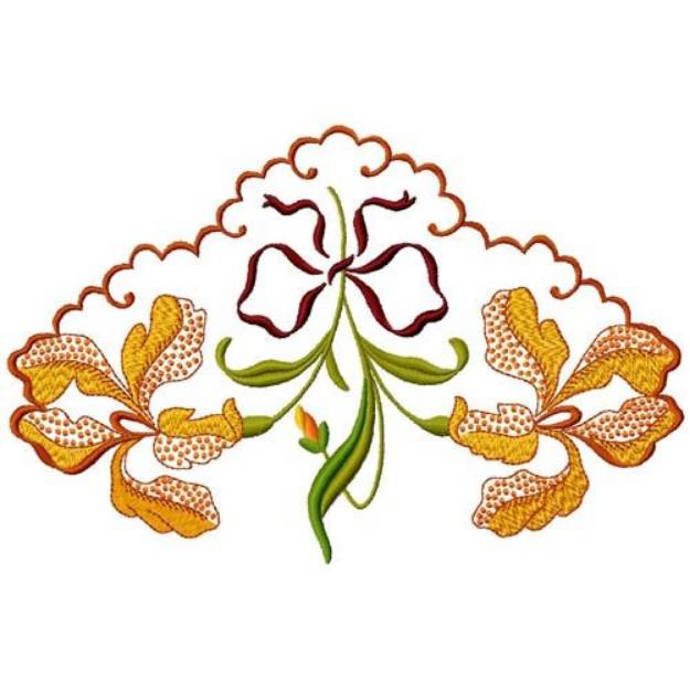 Picture of Orchid Corner Machine Embroidery Design