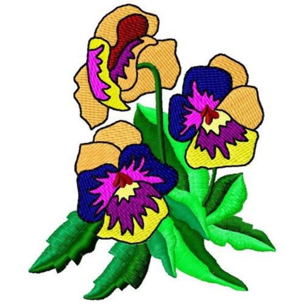 Picture of Pansies Machine Embroidery Design