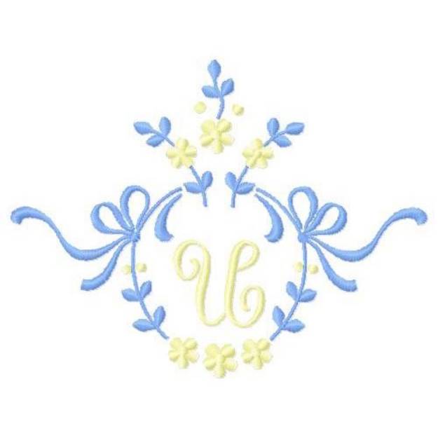 Picture of Floral Monogram U Machine Embroidery Design