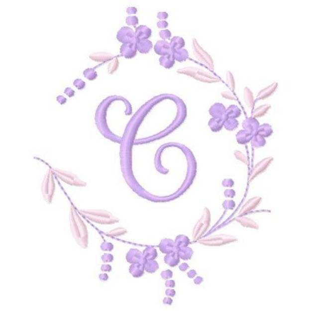 Picture of Floral Monogram C Machine Embroidery Design