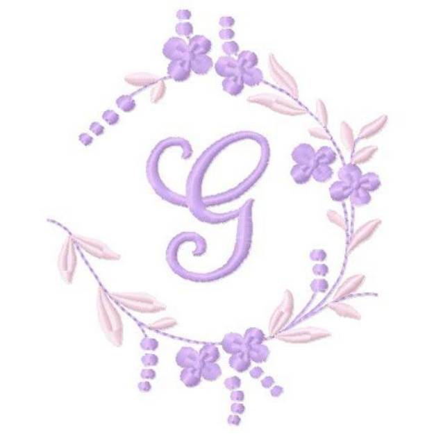 Picture of Floral Monogram G Machine Embroidery Design