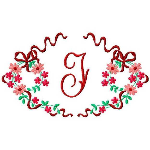 Picture of Floral Monogram I Machine Embroidery Design