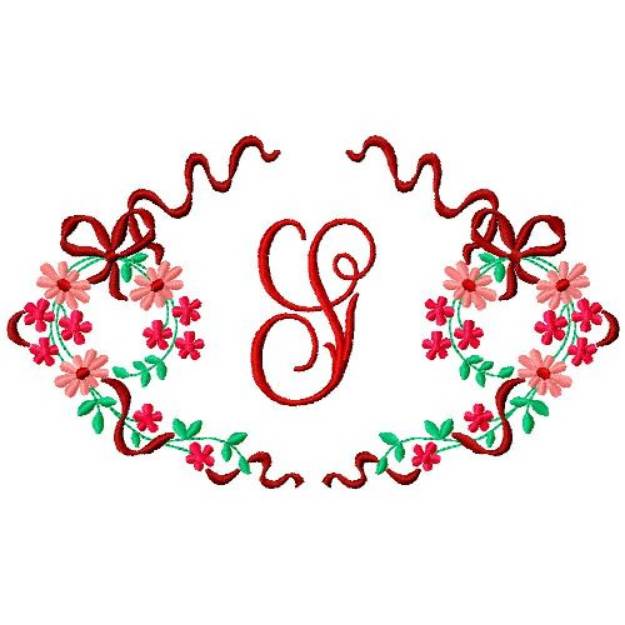 Picture of Floral Monogram S Machine Embroidery Design