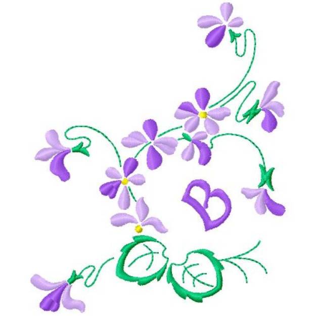 Picture of Floral Monogram B Machine Embroidery Design