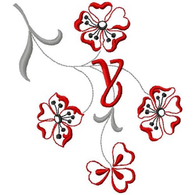 Picture of Floral Monogram Y Machine Embroidery Design