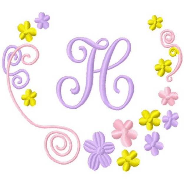 Picture of Monogram H Machine Embroidery Design