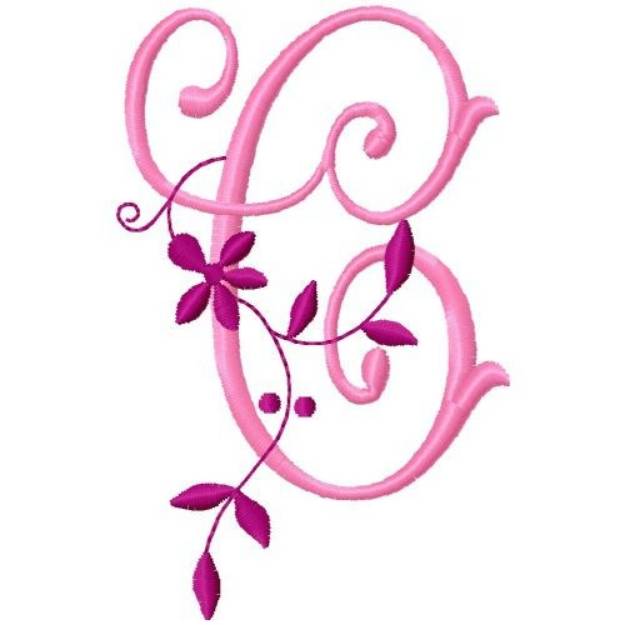 Picture of Floral Monogram  C Machine Embroidery Design