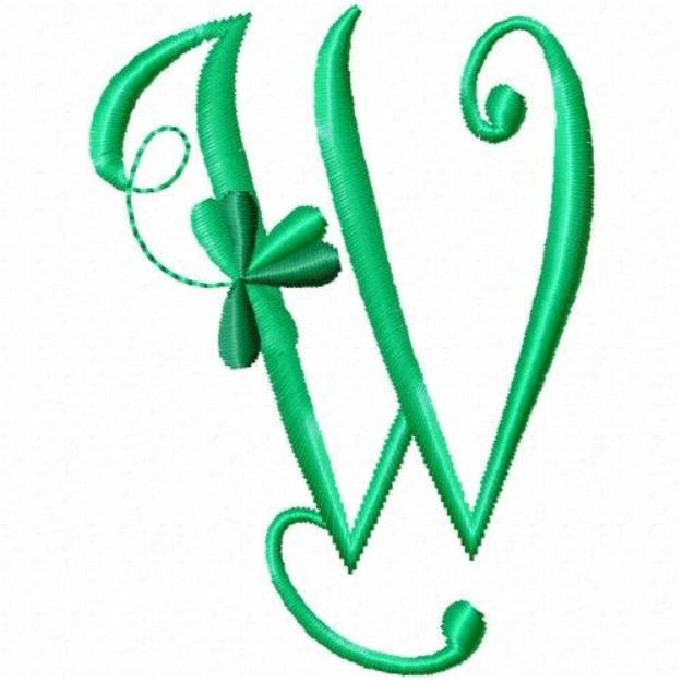 Picture of Shamrock Monogram W Machine Embroidery Design