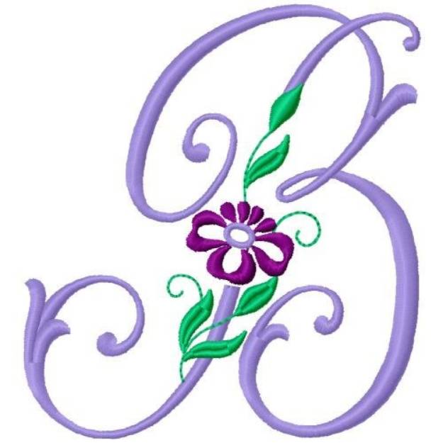 Picture of Floral Monogram Font B Machine Embroidery Design