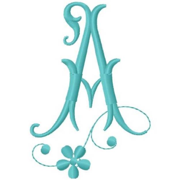 Picture of Floral Monogram Font A Machine Embroidery Design