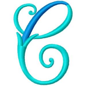 Picture of Blue Monogram Font C Machine Embroidery Design