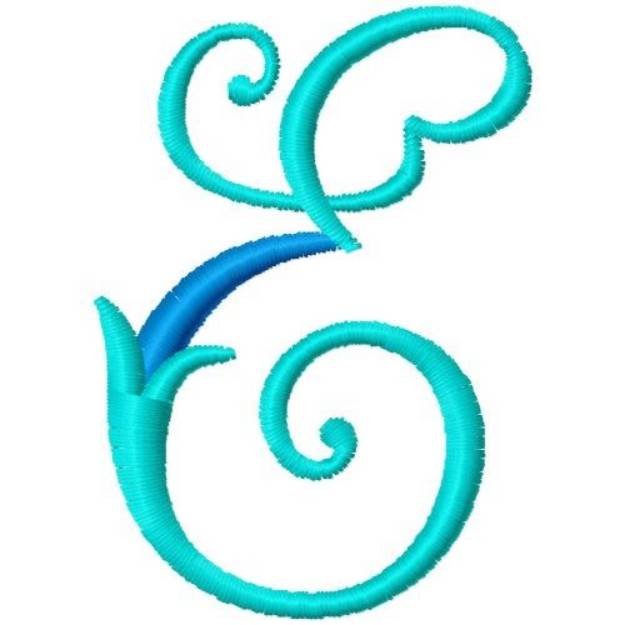 Picture of Blue Monogram Font E Machine Embroidery Design