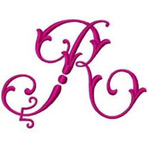 Picture of Fancy Monogram R Machine Embroidery Design