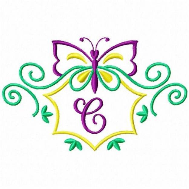 Picture of Monogram Butterfly  C Machine Embroidery Design