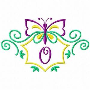 Picture of Monogram Butterfly O Machine Embroidery Design