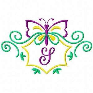 Picture of Monogram Butterfly S Machine Embroidery Design