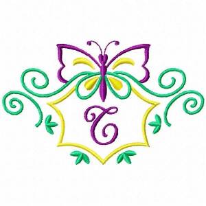 Picture of Monogram Butterfly  T Machine Embroidery Design