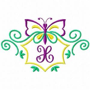 Picture of Monogram Butterfly X Machine Embroidery Design