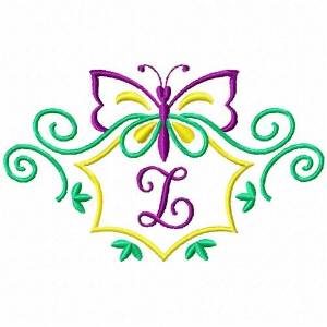 Picture of Monogram Butterfly Z Machine Embroidery Design