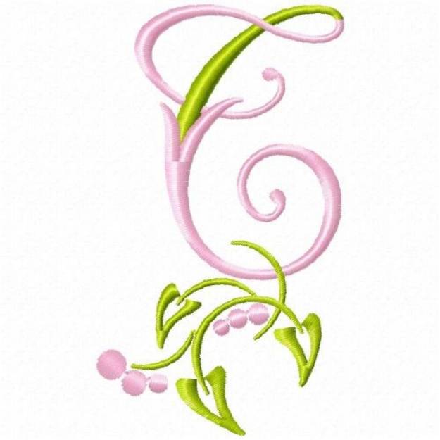 Picture of Monogram Floral T Machine Embroidery Design