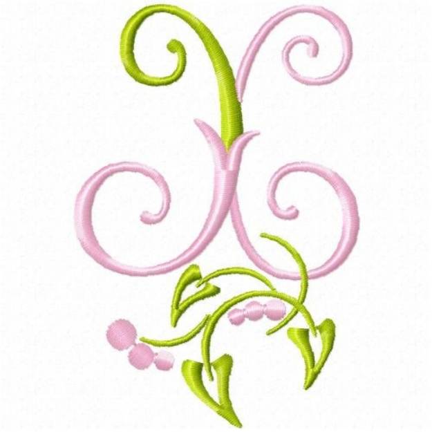 Picture of Monogram Floral X Machine Embroidery Design