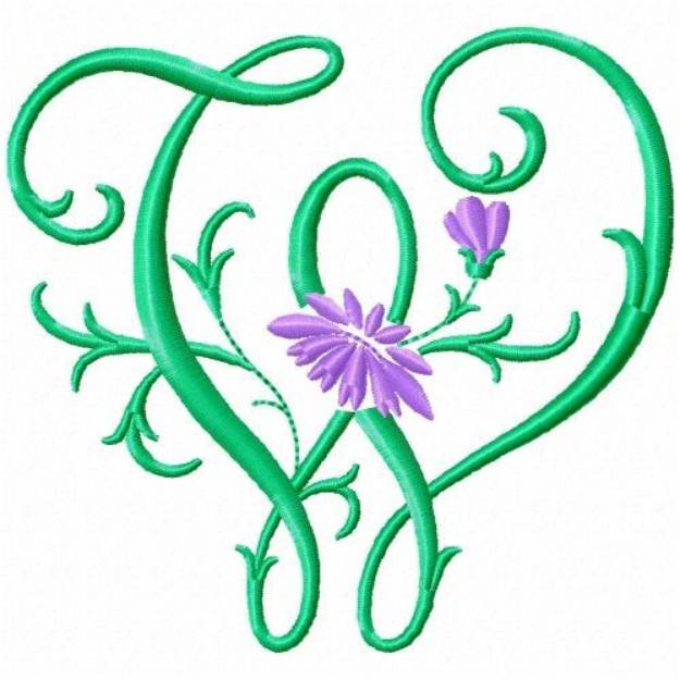 Picture of Monogram Flower W Machine Embroidery Design